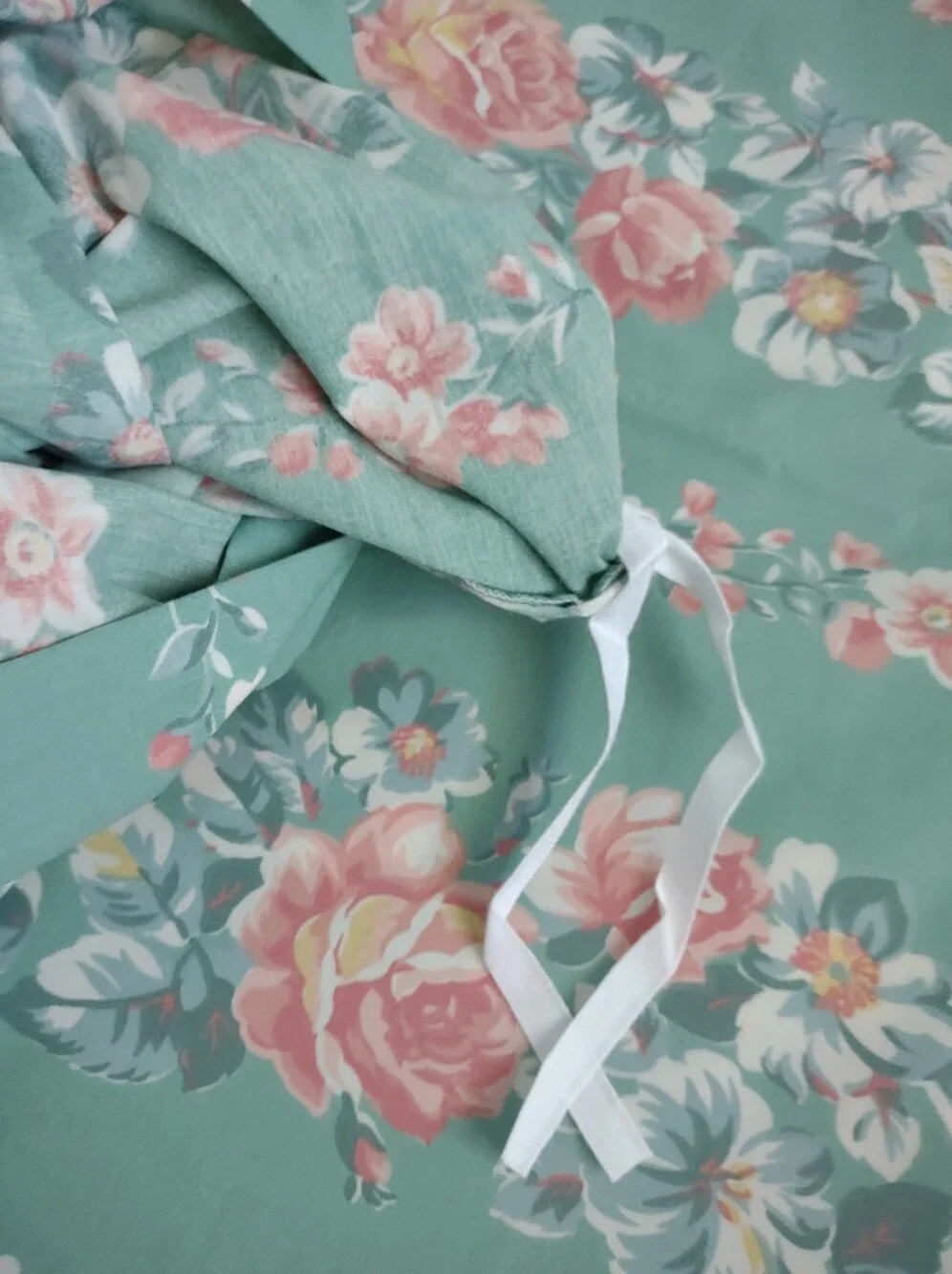 Portugal Cotton Duvet Cover Garland Rose Flower Print